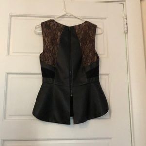 Leather tank top peplum